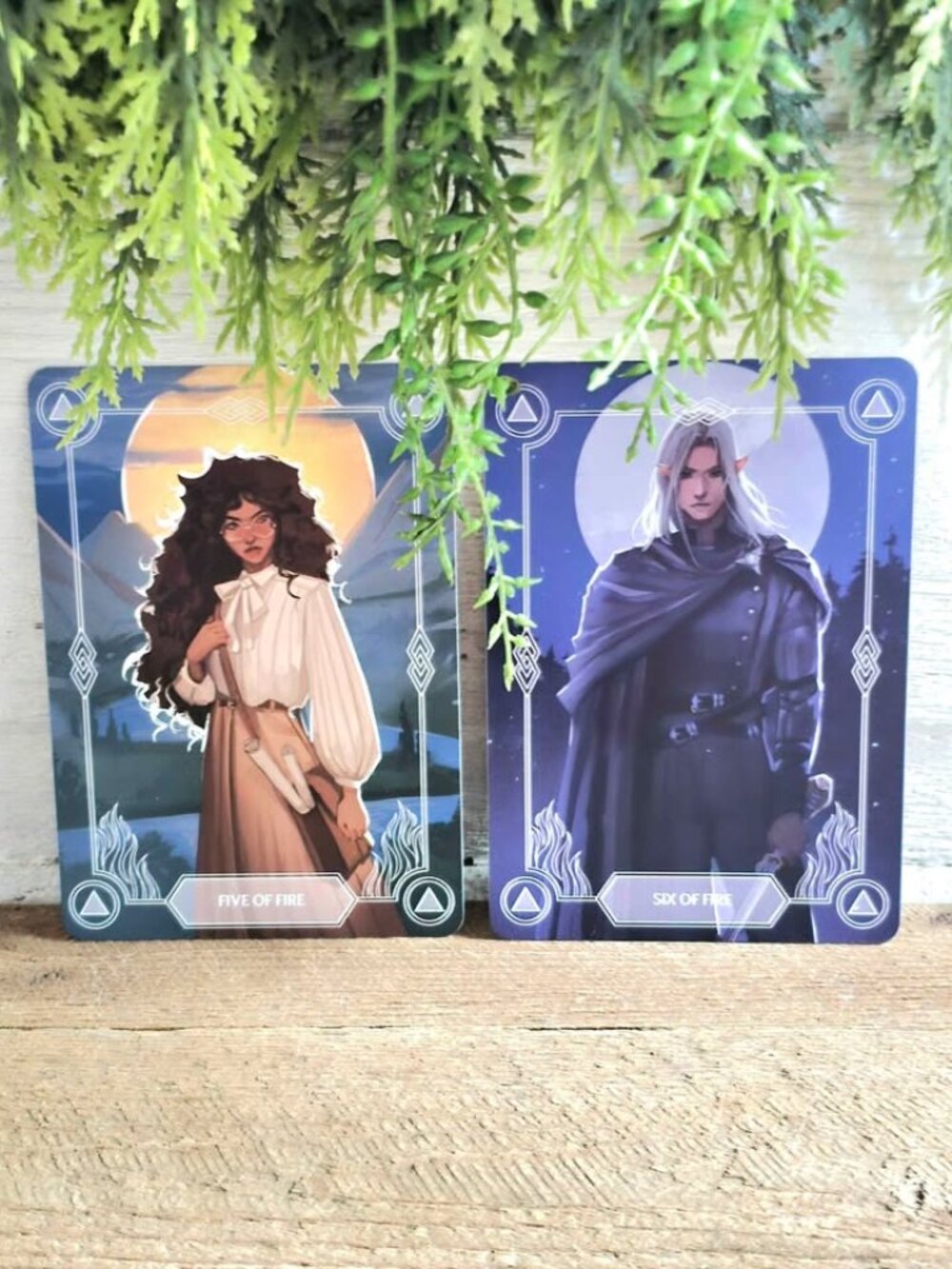 Fairyloot River She Became Emily Varga Five of Fire and Six of Fire Tarot Cards